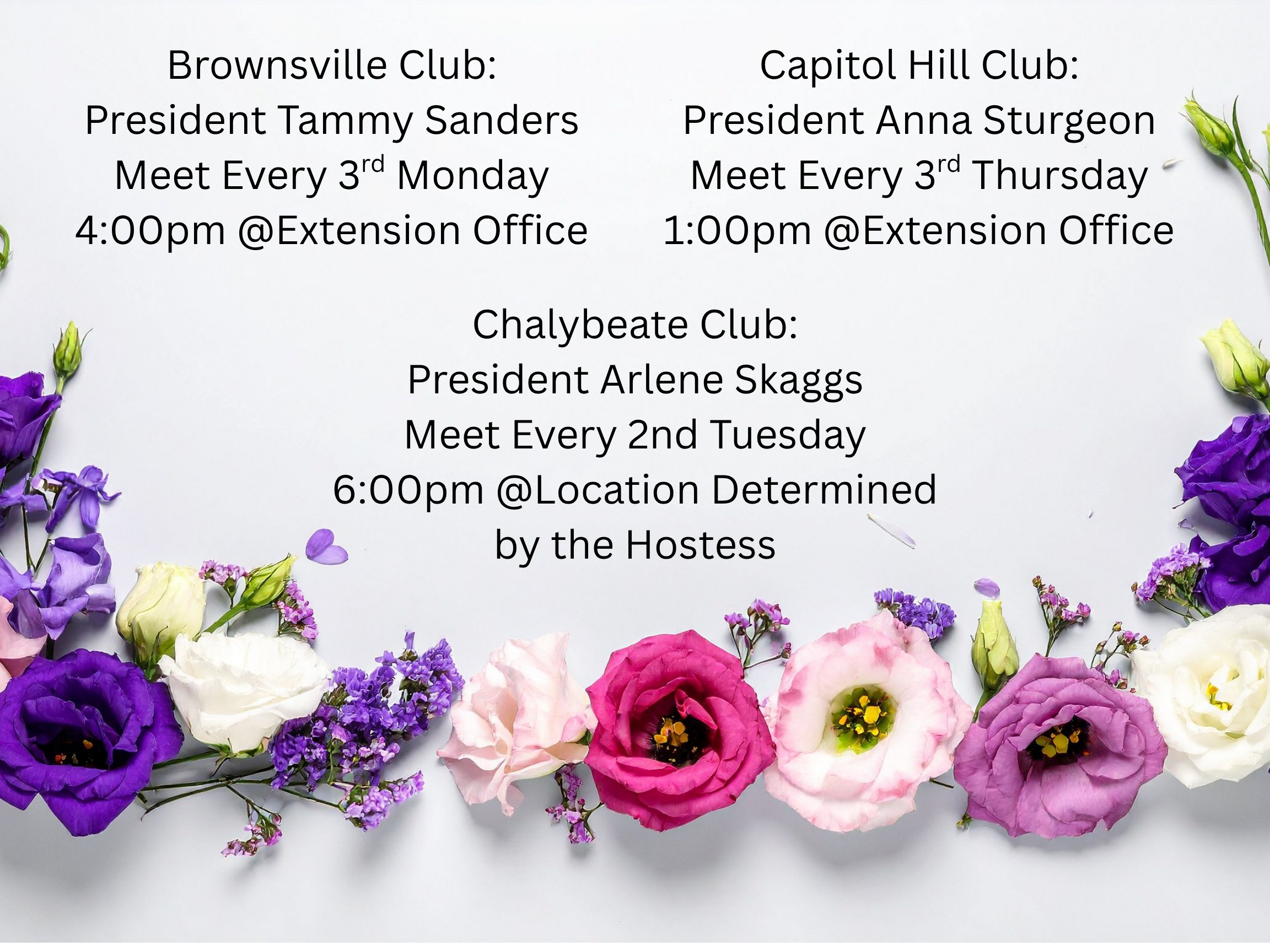 Homemaker Club Meetings