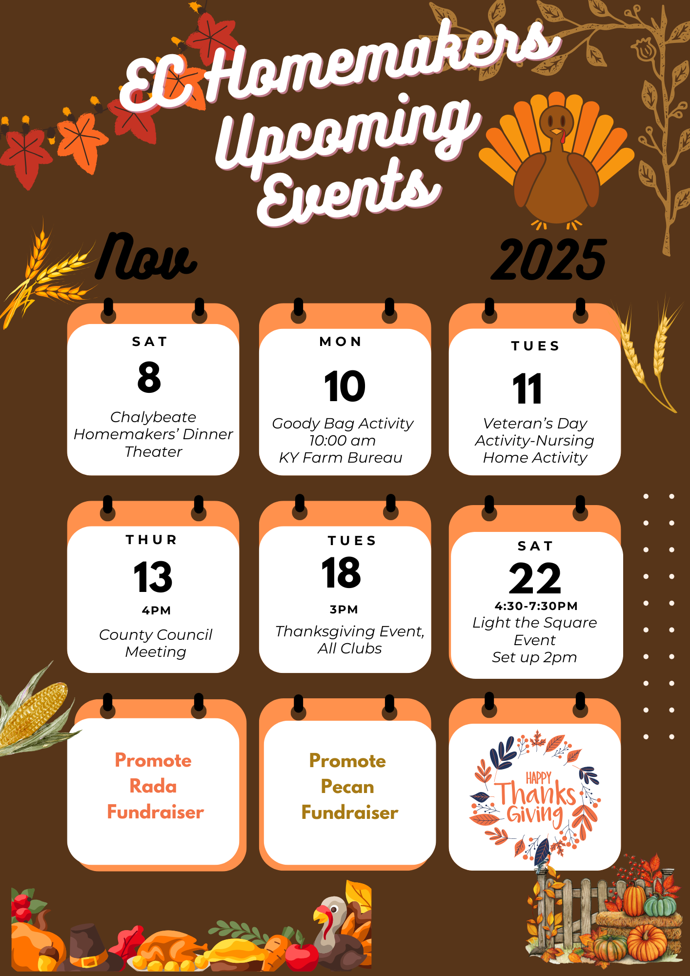Homemakers November Calendar