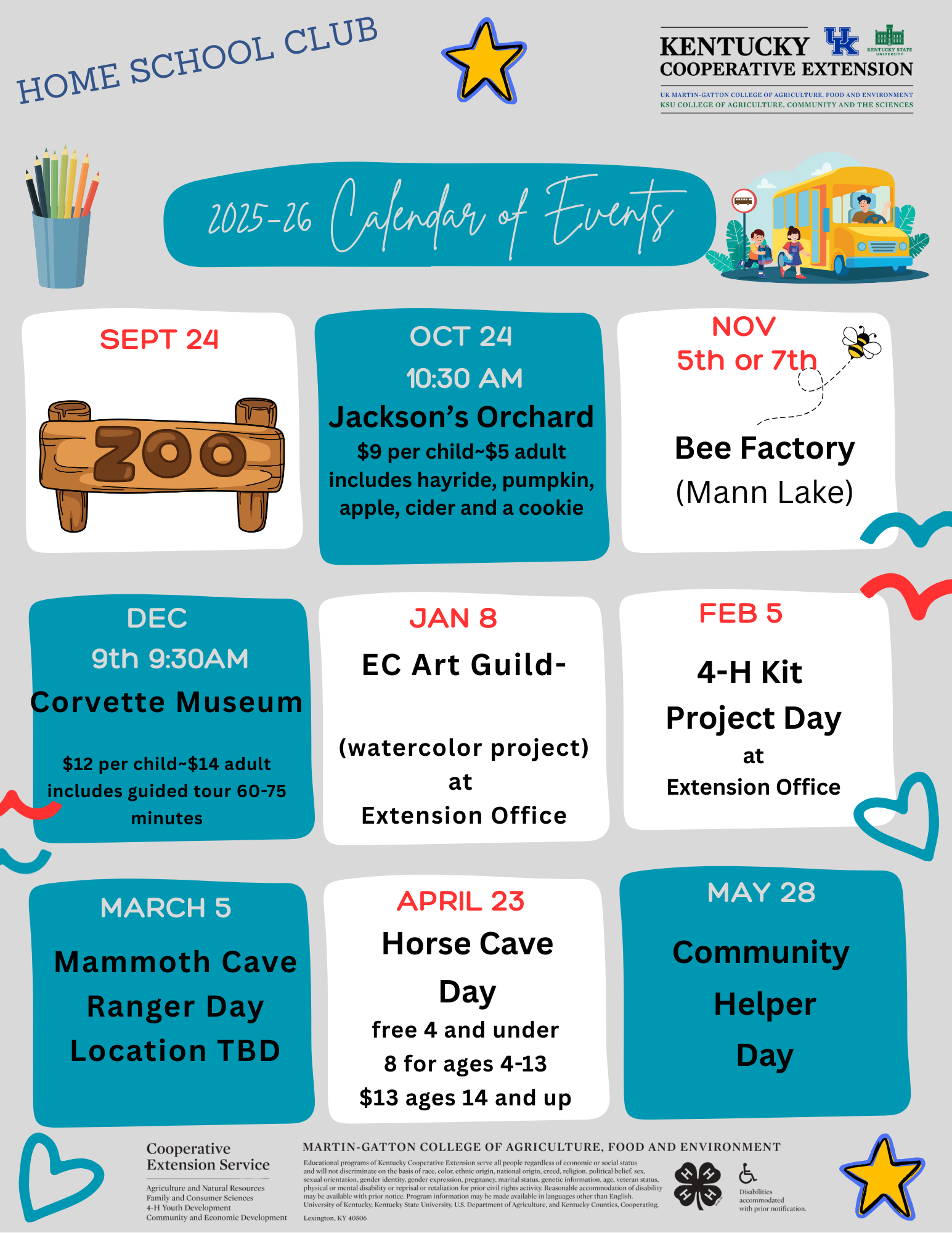 Calendar of Events 